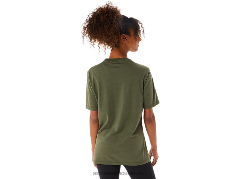 Pinsel-Kurzarm-T-Shirt BL4N1258Asics olivfarbene Leinwand