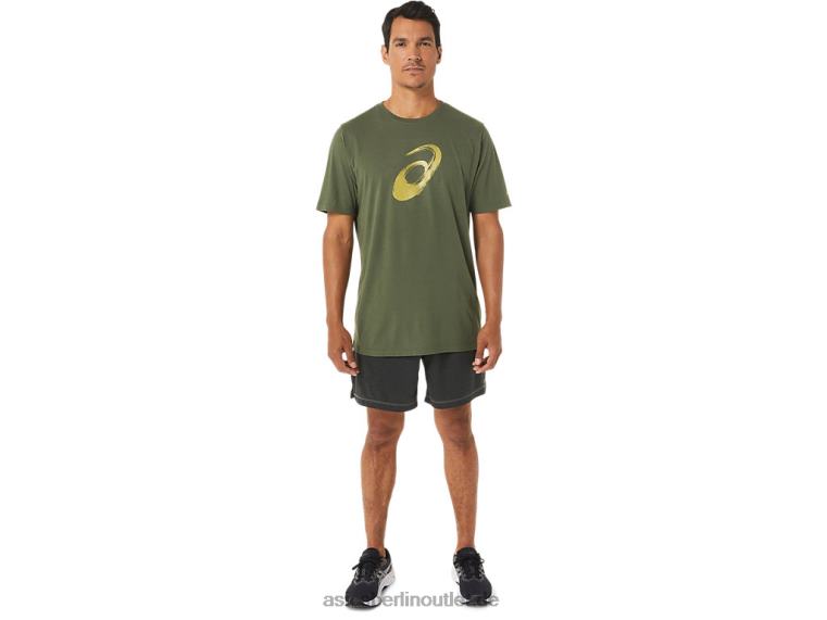 Pinsel-Kurzarm-T-Shirt BL4N1258Asics olivfarbene Leinwand