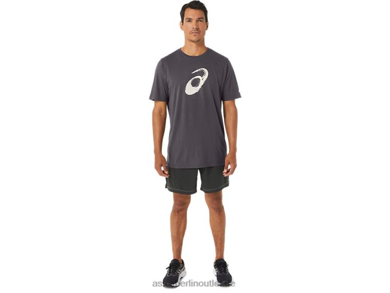 Pinsel-Kurzarm-T-Shirt BL4N158Asics dunkelgraues Heidekraut