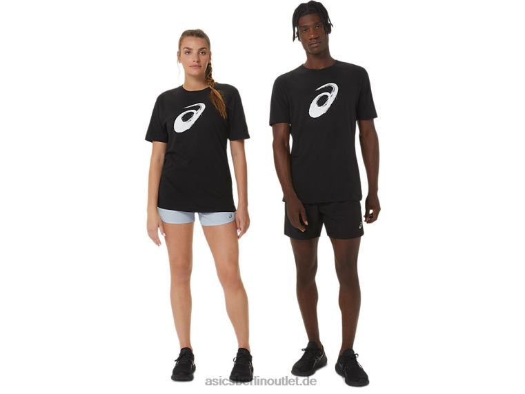 Pinsel-Kurzarm-T-Shirt BL4N2075Asics Leistung schwarz
