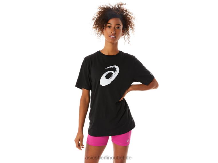 Pinsel-Kurzarm-T-Shirt BL4N2075Asics Leistung schwarz