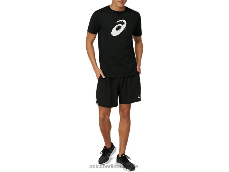 Pinsel-Kurzarm-T-Shirt BL4N2075Asics Leistung schwarz