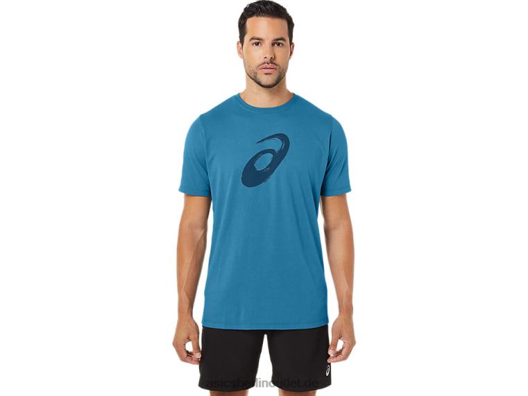 Pinsel-Kurzarm-T-Shirt BL4N72Asics Inselblaues Heidekraut