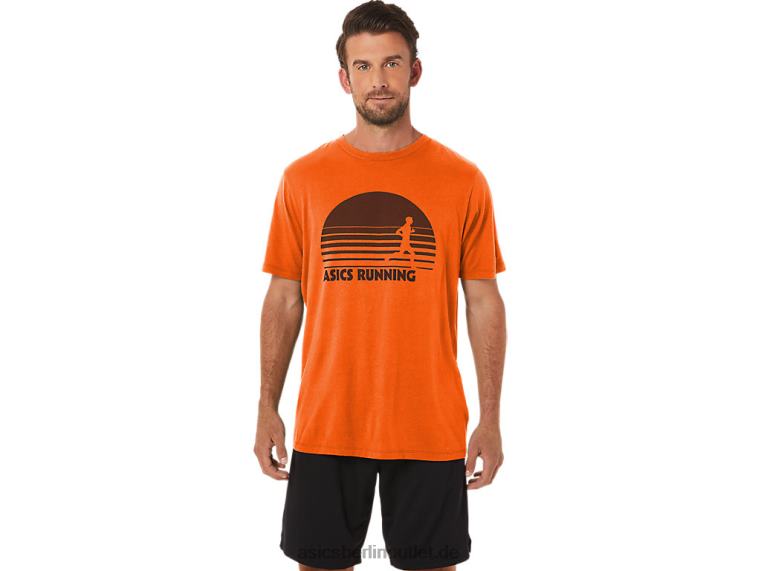 T-Shirt mit Sonnenaufgang-Läufer-Grafik BL4N1186Asics Ringelblumen-Orangenheide