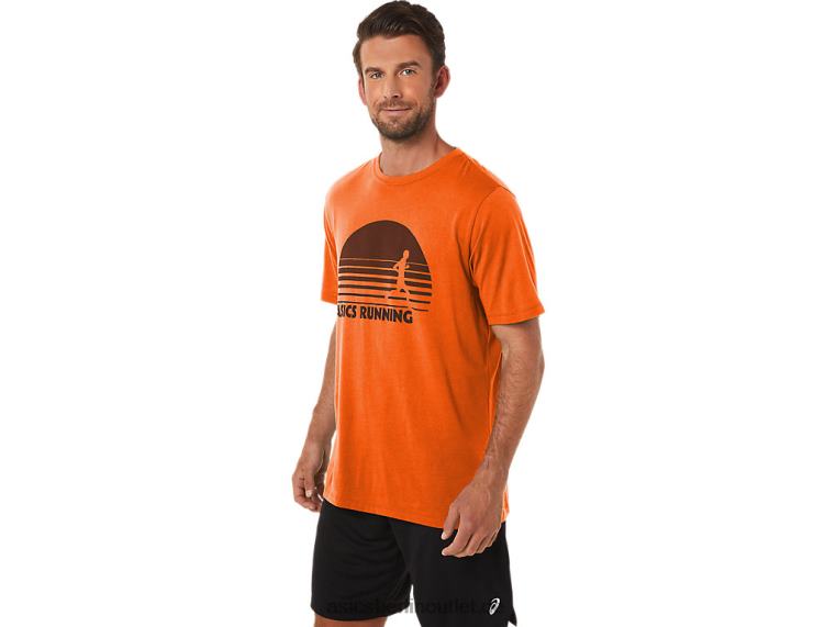 T-Shirt mit Sonnenaufgang-Läufer-Grafik BL4N1186Asics Ringelblumen-Orangenheide