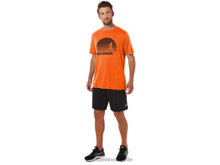 T-Shirt mit Sonnenaufgang-Läufer-Grafik BL4N1186Asics Ringelblumen-Orangenheide