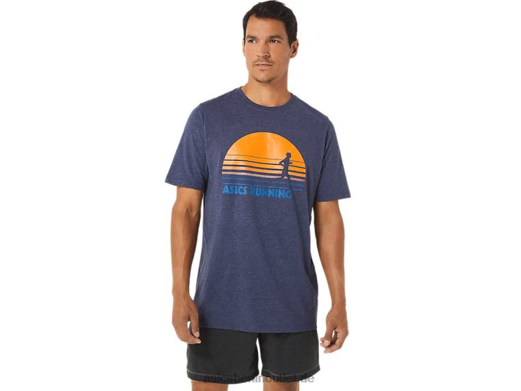 T-Shirt mit Sonnenaufgang-Läufer-Grafik BL4N1262Asics Peacoat-Heidekraut