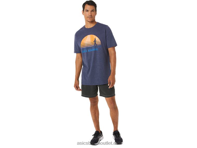 T-Shirt mit Sonnenaufgang-Läufer-Grafik BL4N1262Asics Peacoat-Heidekraut