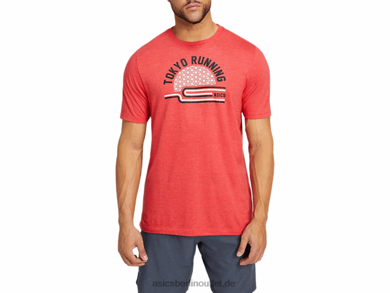 Teatokyo-T-Shirt BL4N2041Asics klassisches rotes Heidekraut