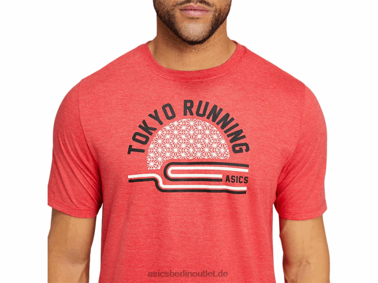 Teatokyo-T-Shirt BL4N2041Asics klassisches rotes Heidekraut