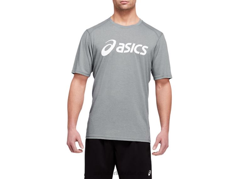 Triblend-Trainingsoberteil für Herren mit kurzen Ärmeln BL4N1987Asics Plattenfelsen erika/weiß