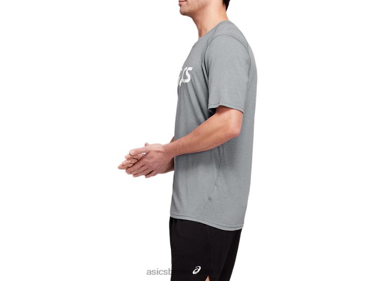 Triblend-Trainingsoberteil für Herren mit kurzen Ärmeln BL4N1987Asics Plattenfelsen erika/weiß