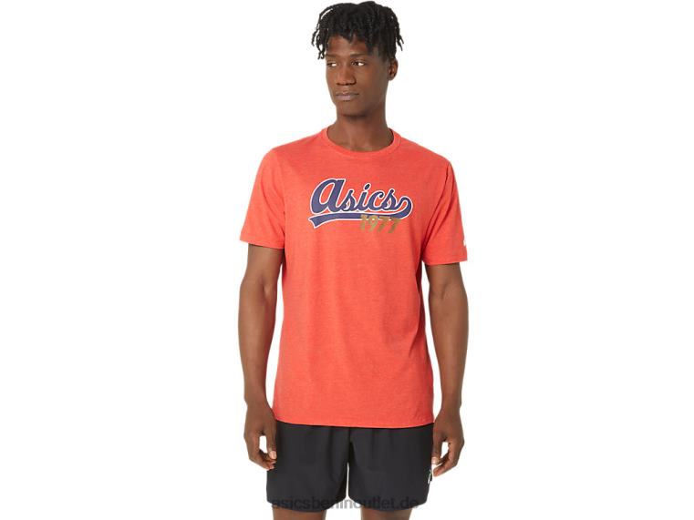 Unisex 77 Baseball-T-Shirt BL4N99Asics klassisches rotes Heidekraut