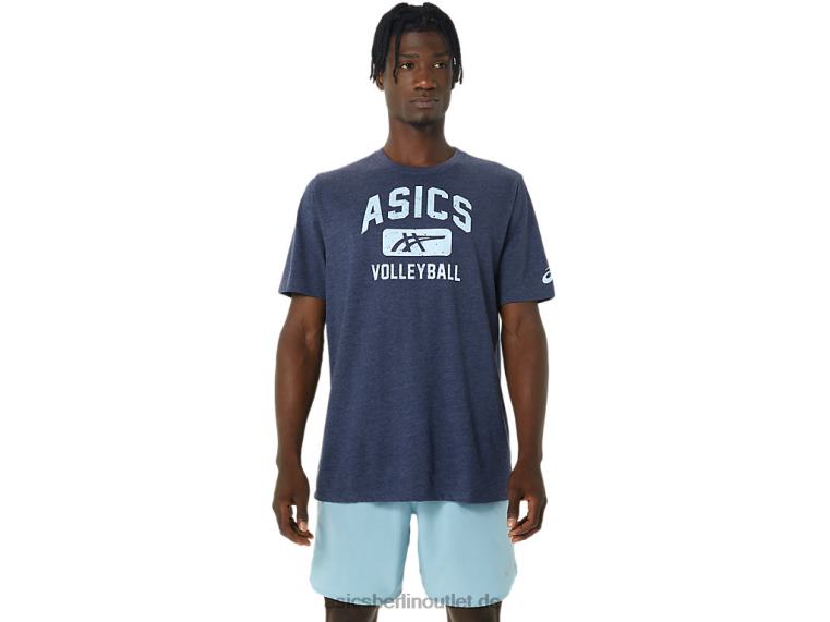 Volleyball-Grafik-T-Shirt BL4N865Asics Peacoat-Heidekraut