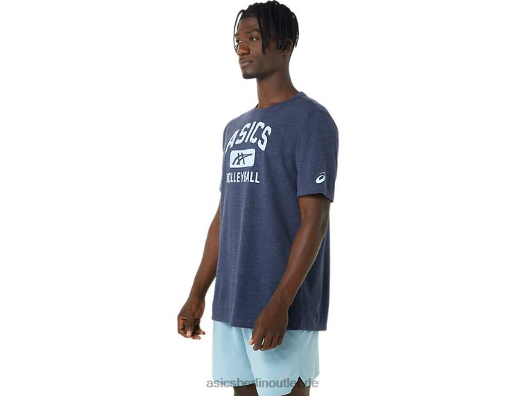 Volleyball-Grafik-T-Shirt BL4N865Asics Peacoat-Heidekraut