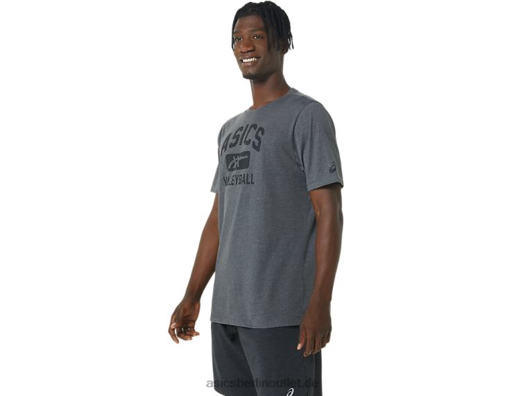 Volleyball-Grafik-T-Shirt BL4N878Asics dunkelgraues Heidekraut