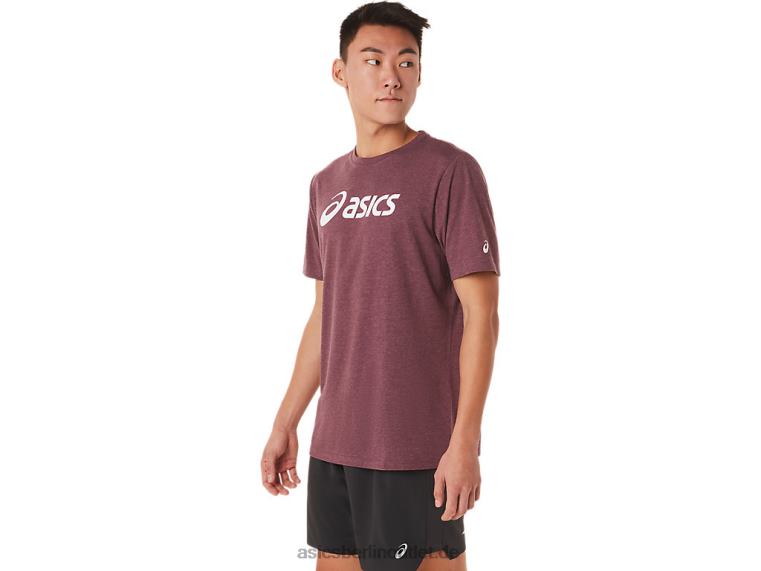 xg kurzärmliges Lockup-Logo-T-Shirt BL4N1463Asics tiefes Marsheidekraut