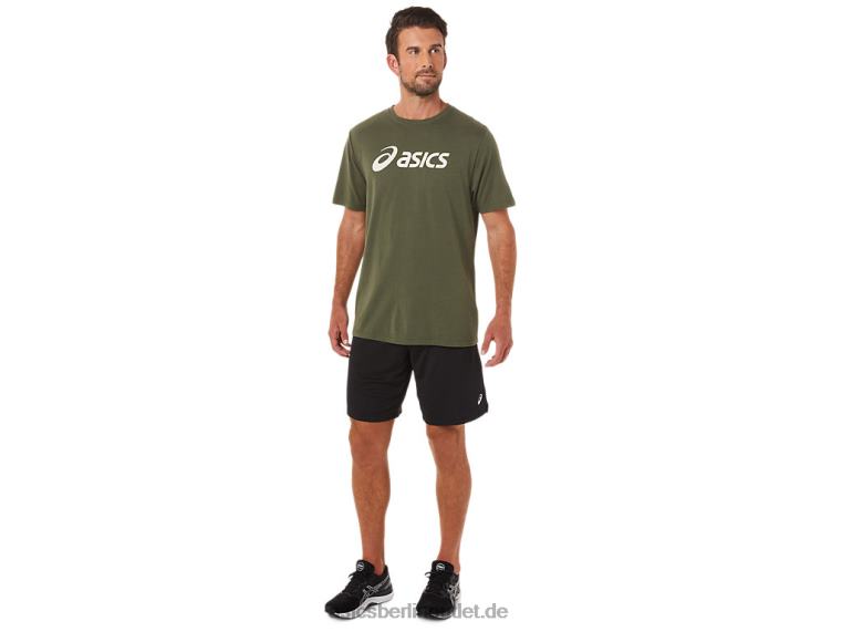 xg kurzärmliges Lockup-Logo-T-Shirt BL4N1655Asics olivfarbene Leinwand