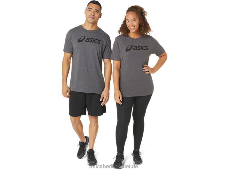 xg kurzärmliges Lockup-Logo-T-Shirt BL4N2076Asics dunkelgraues Heidekraut