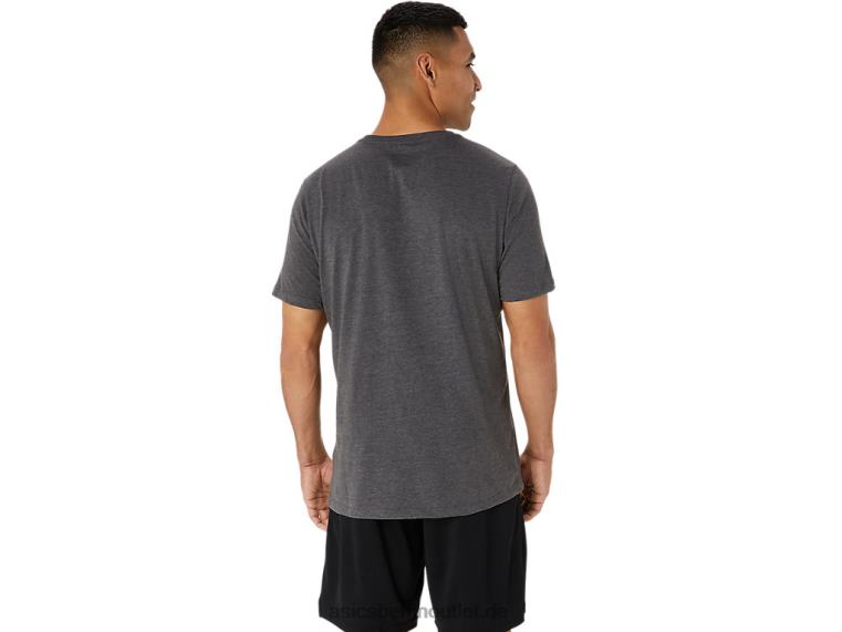 xg kurzärmliges Lockup-Logo-T-Shirt BL4N2076Asics dunkelgraues Heidekraut