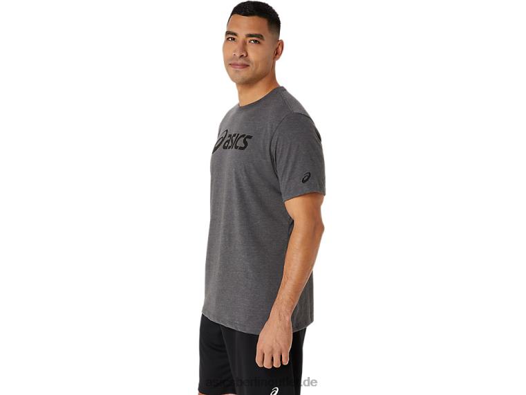 xg kurzärmliges Lockup-Logo-T-Shirt BL4N2076Asics dunkelgraues Heidekraut