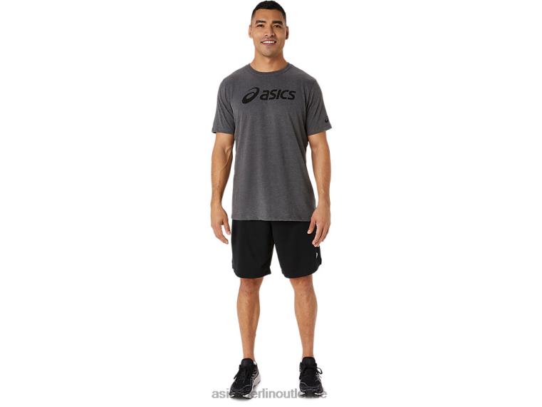 xg kurzärmliges Lockup-Logo-T-Shirt BL4N2076Asics dunkelgraues Heidekraut