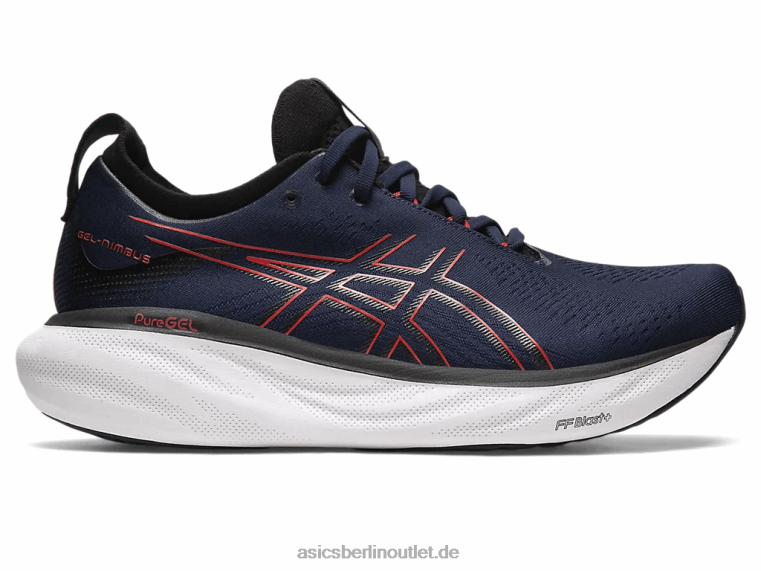 Gel-Nimbus 25 BL4N333Asics Mitternacht/elektrisches Rot