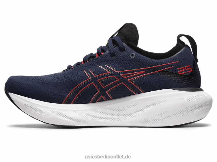 Gel-Nimbus 25 BL4N333Asics Mitternacht/elektrisches Rot