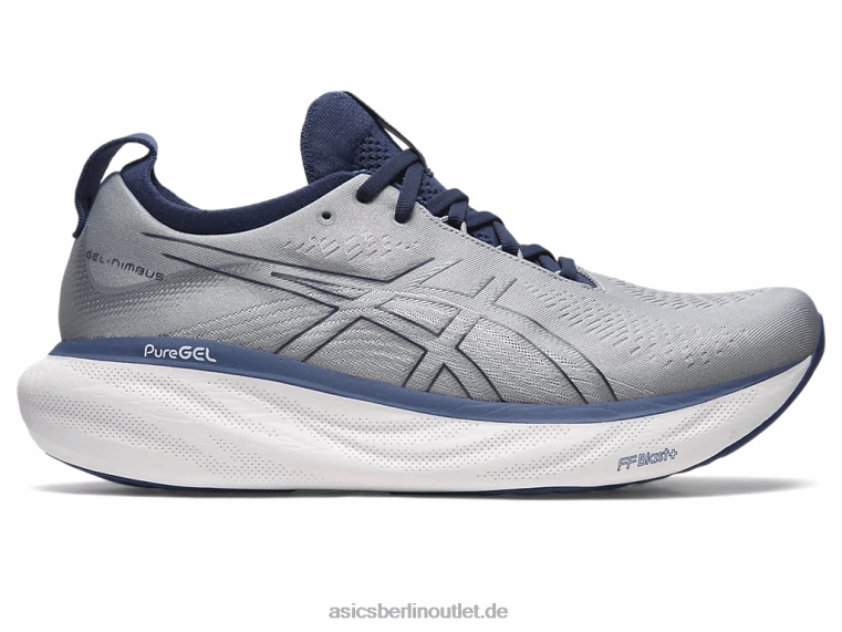 Gel-Nimbus 25 breit BL4N338Asics Blattgestein/Indigoblau