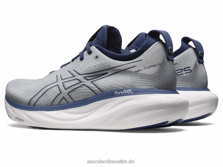 Gel-Nimbus 25 breit BL4N338Asics Blattgestein/Indigoblau