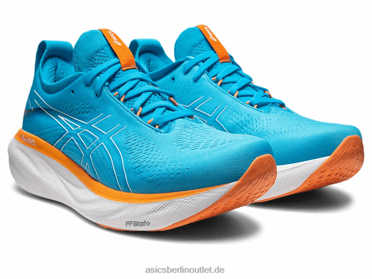 Gel-Nimbus 25 breit BL4N341Asics Inselblau/Sonnenpfirsich