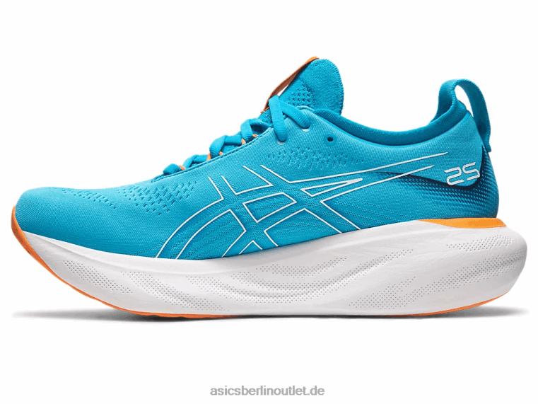 Gel-Nimbus 25 breit BL4N341Asics Inselblau/Sonnenpfirsich