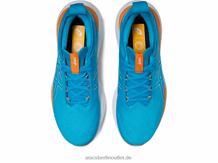 Gel-Nimbus 25 breit BL4N341Asics Inselblau/Sonnenpfirsich