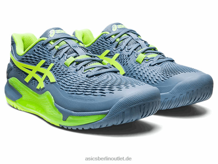 Gel-Auflösung 9 breit BL4N364Asics Stahlblau/Hazardgrün