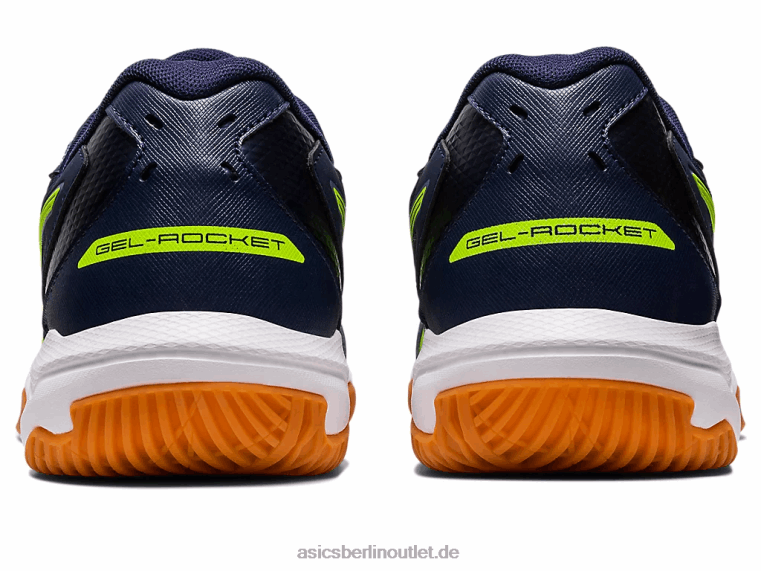Gel-Rakete 10 BL4N407Asics Mitternacht/Gefahrengrün