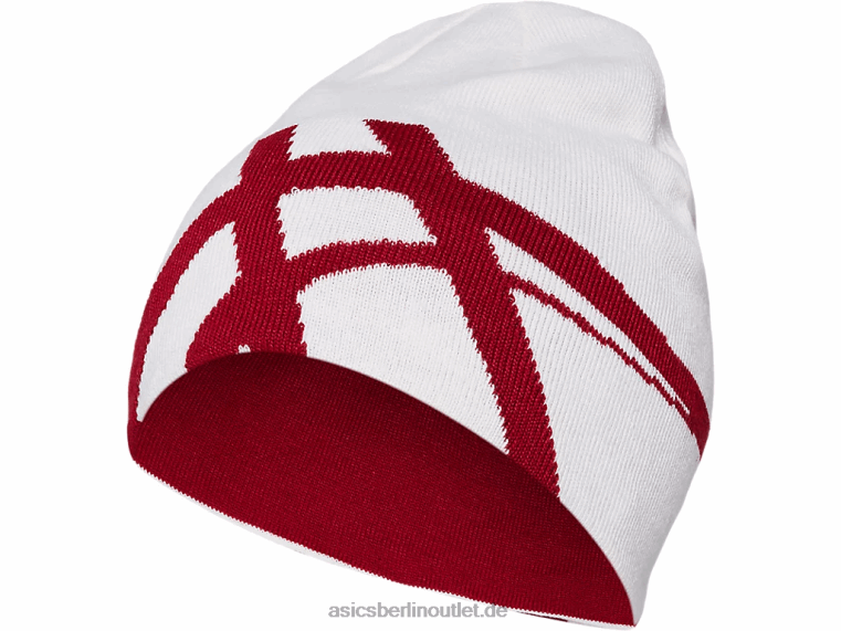 Unisex-Beanie-Handschuh-Set BL4N837Asics Birke/Cranberry